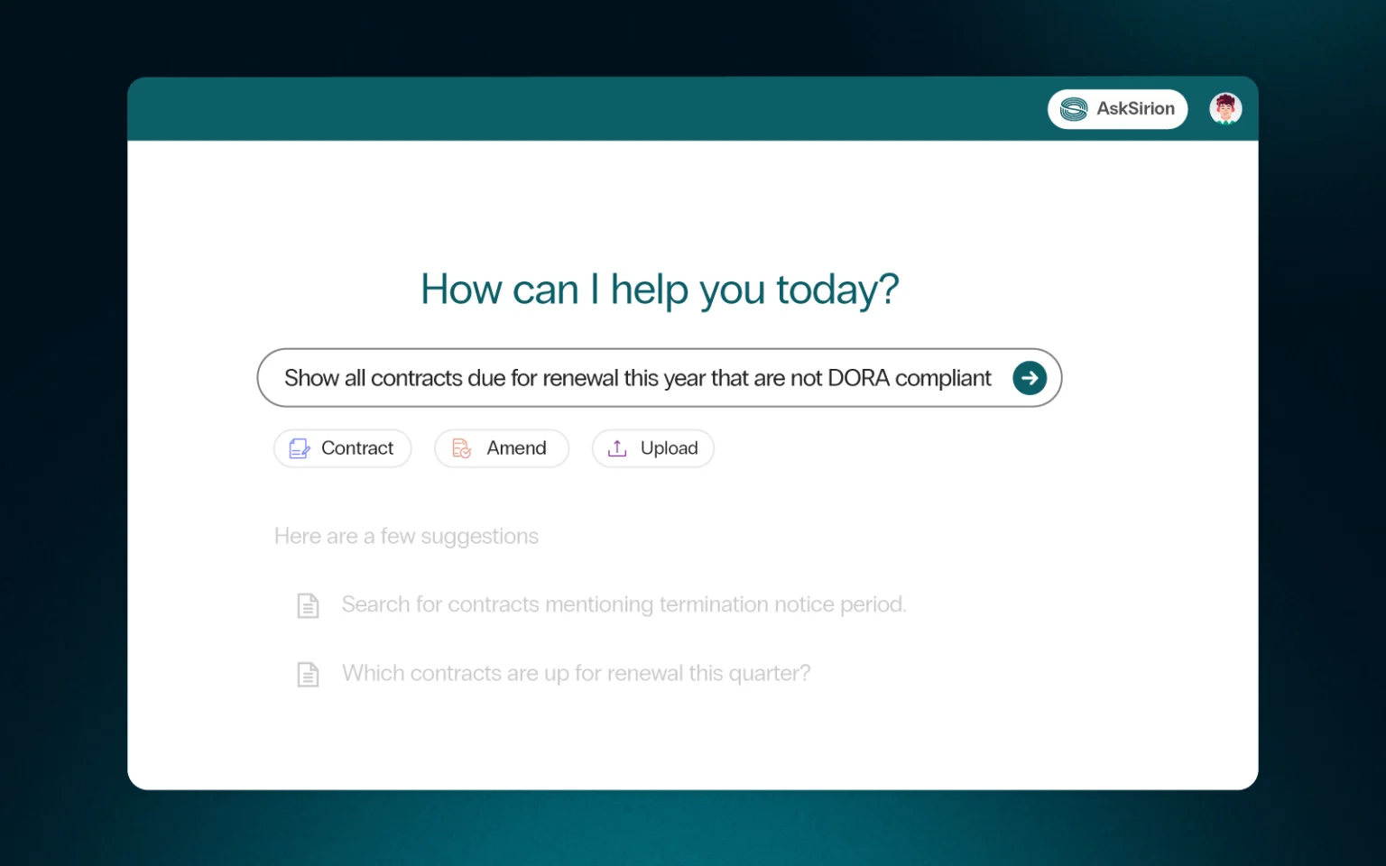 AskSirion for CLM Header Banner