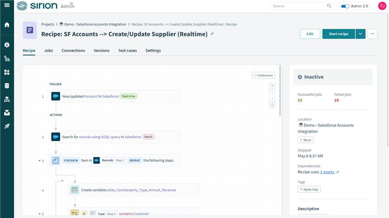 Sirion SF Accounts Dashboard